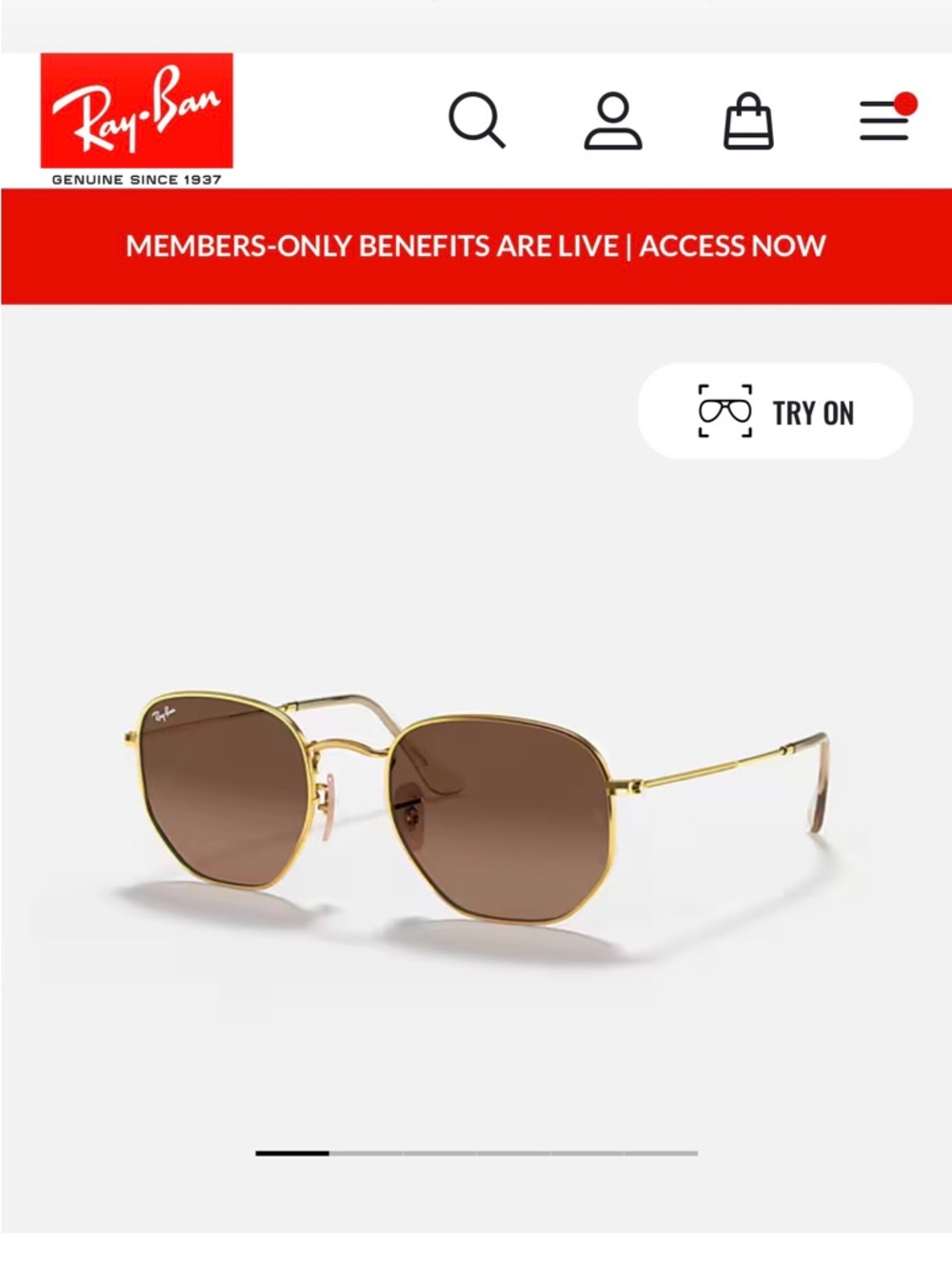 RayBan Hexagonal sunglasses gold/brown